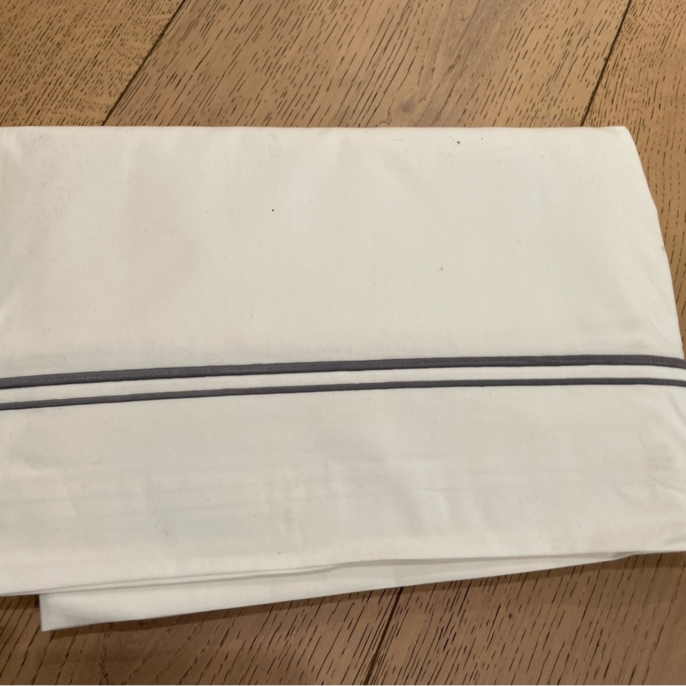 White Sheet with Gray Stripe